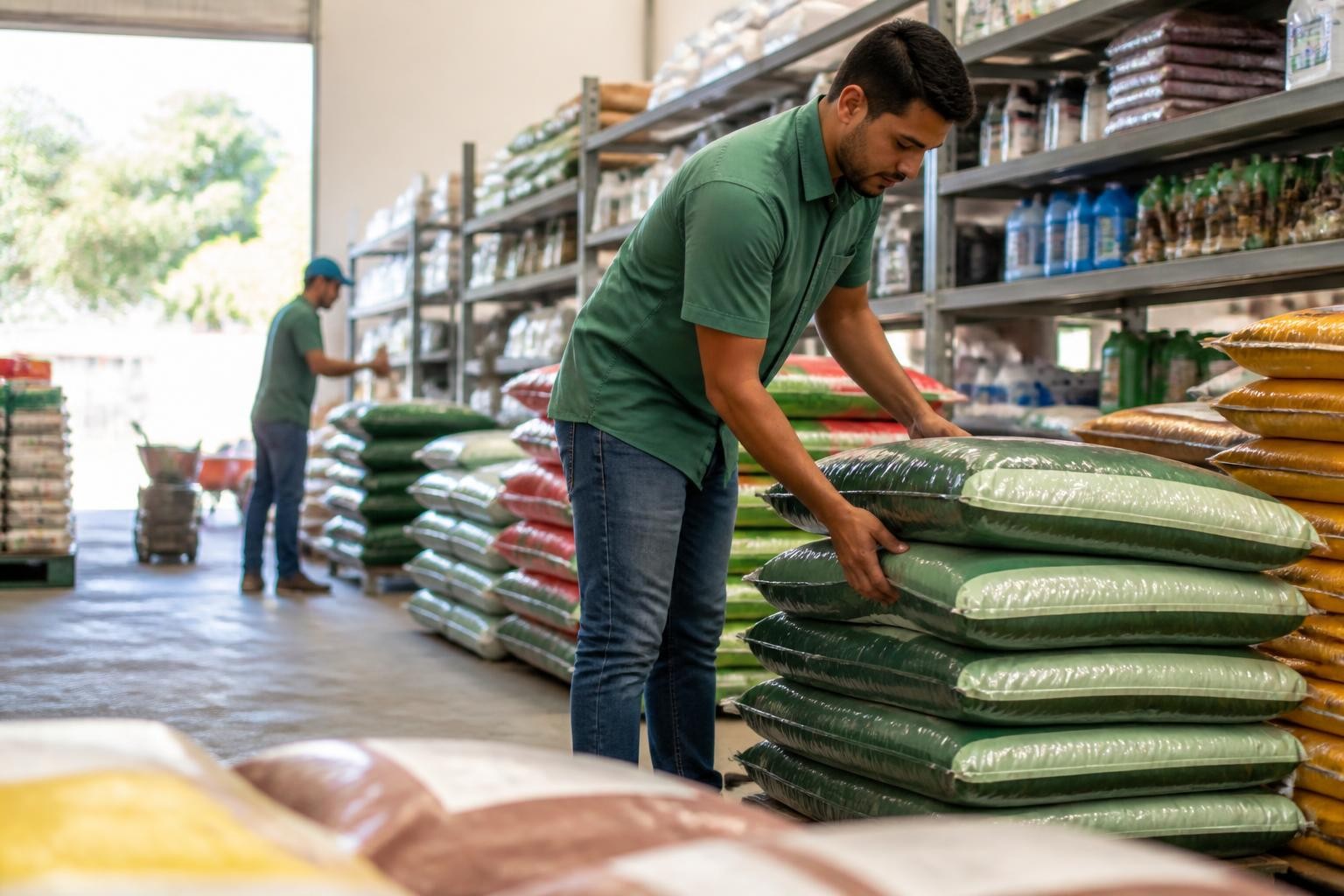 Post de agropecuária criado pelo AutoPubli com sacos de ração e preço