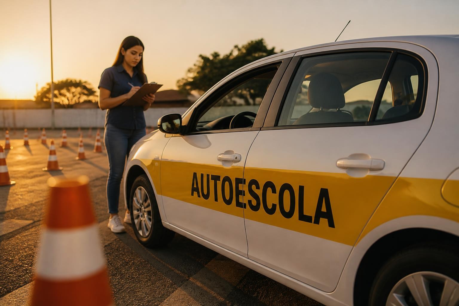 Post de autoescola criado pelo AutoPubli com informação de turma em destaque