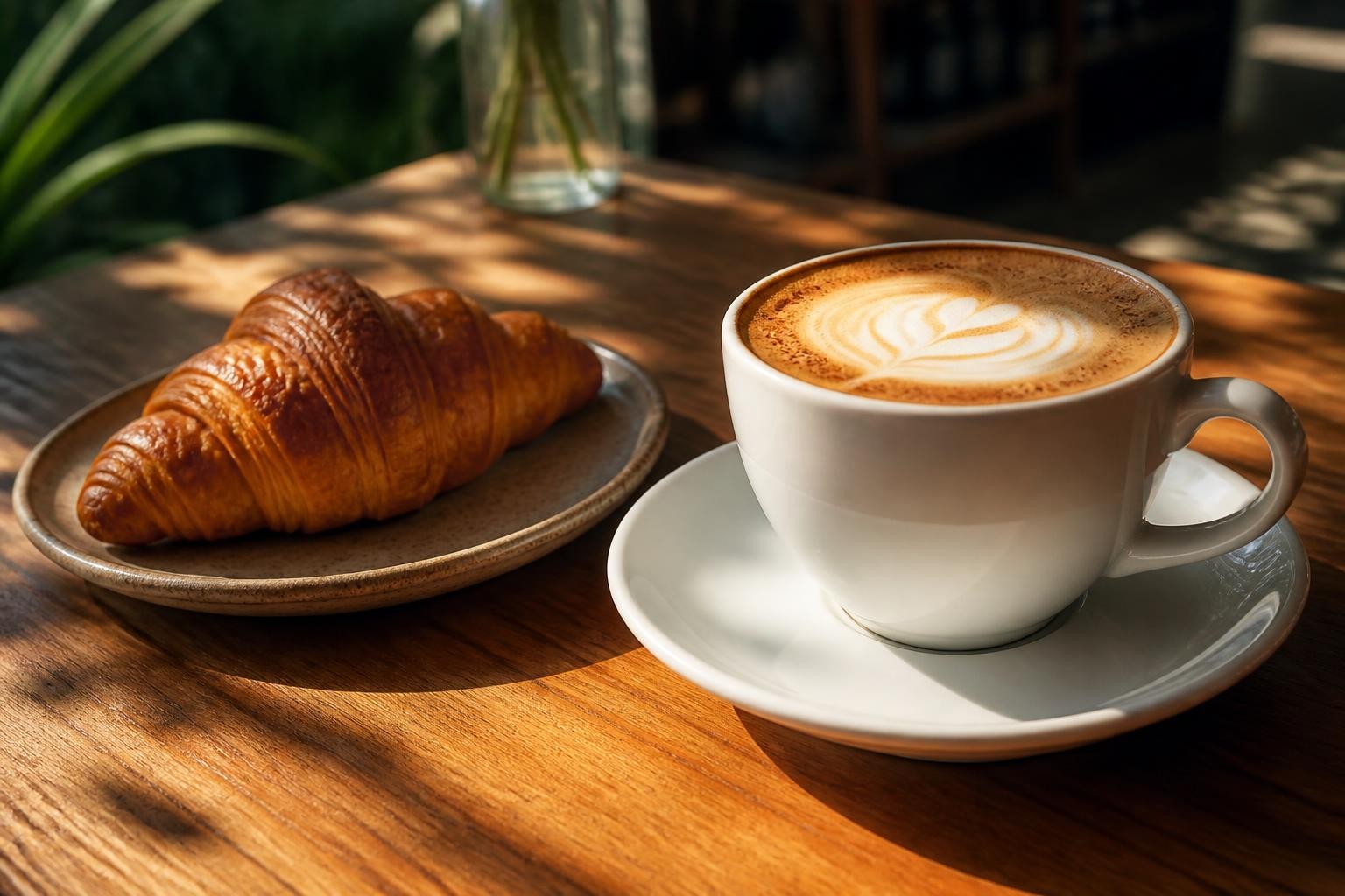 Post de cafeteria criado pelo AutoPubli com xícara de café e doce
