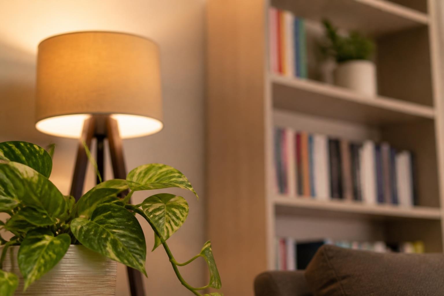 Poltrona de consultório de psicologia com luz suave e ambiente acolhedor